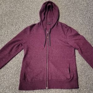 John Varvatos Medium Red Richmond Zip Up Hoodie